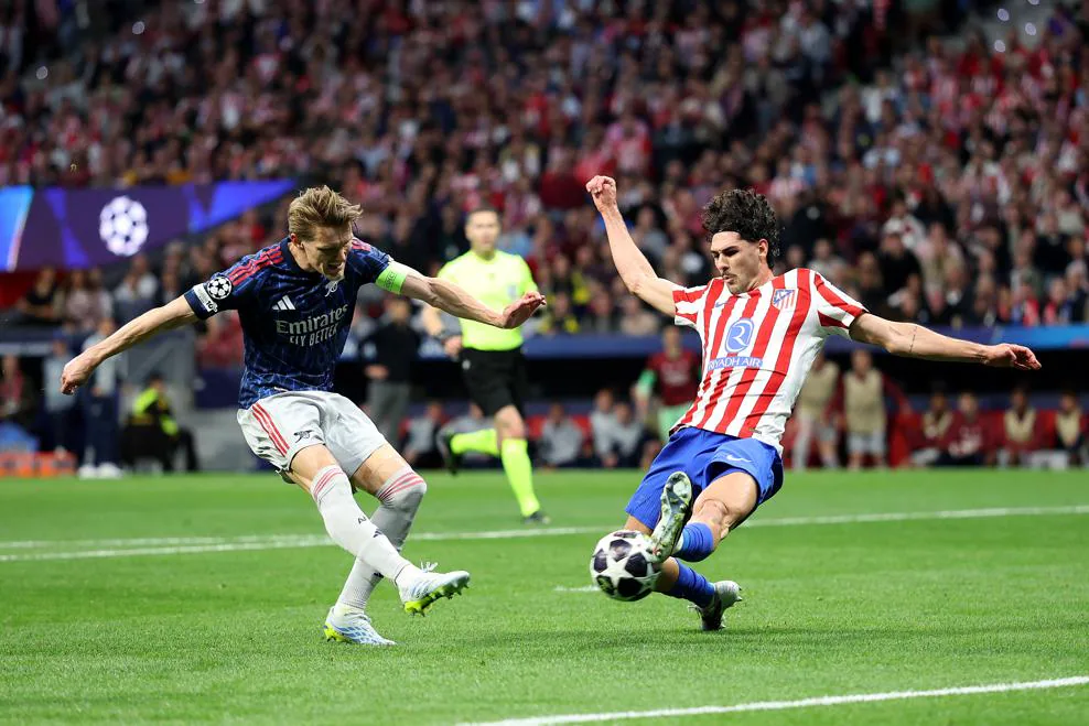 Atletico Madrid vs Arsenal, UEFA Champions League 2025/26, Semi-finals, 1st Leg LIVE: Cardoso blocked a shot from Odegaard